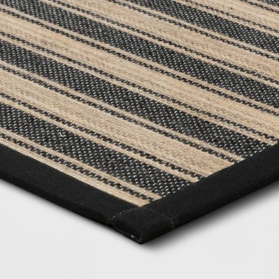 Vintage Striped Rug Black/Brown - Threshold™ 4 Vintage Striped Rug Black/Brown - Threshold™ - Image 2
