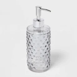 Hobnail Glass With Plastic Pump Soap/Lotion Dispenser Gray Tint - Threshold™ -Threshold GUEST d4239bc6 cdd3 419c ad03 12cd10db9786