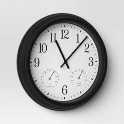 16" Outdoor Wall Clock Charcoal Gray - Threshold™ -Threshold GUEST dec84d0b 2d90 42e9 8015 6e79eca8c532
