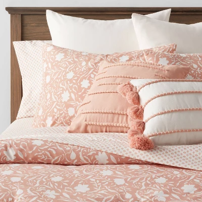 12pc Floral Boho Comforter & Sheets Set Terracotta Pink - Threshold™ 12 12pc Floral Boho Comforter & Sheets Set Terracotta Pink - Threshold™ - Image 10