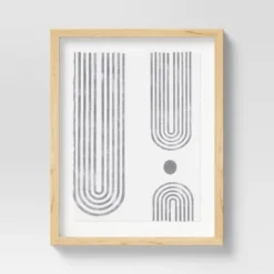 (Set Of 2) 16" X 20" Curve Lines Framed Under Glass Black - Threshold™ -Threshold GUEST f6890c67 a983 4e7b bea1 31c0252a6c35