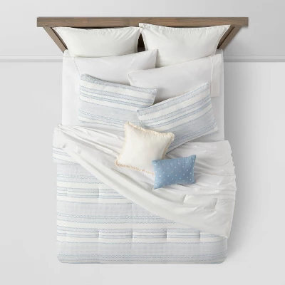 8pc Clipped Jacquard Stripe Comforter Bedding Set - Threshold™ 4 8pc Clipped Jacquard Stripe Comforter Bedding Set - Threshold™ - Image 2